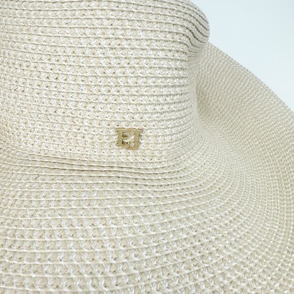 ERIC JAVITS Bella Squishee Sun Straw Hat Beige Cream One Size NWT - Picture 8 of 13